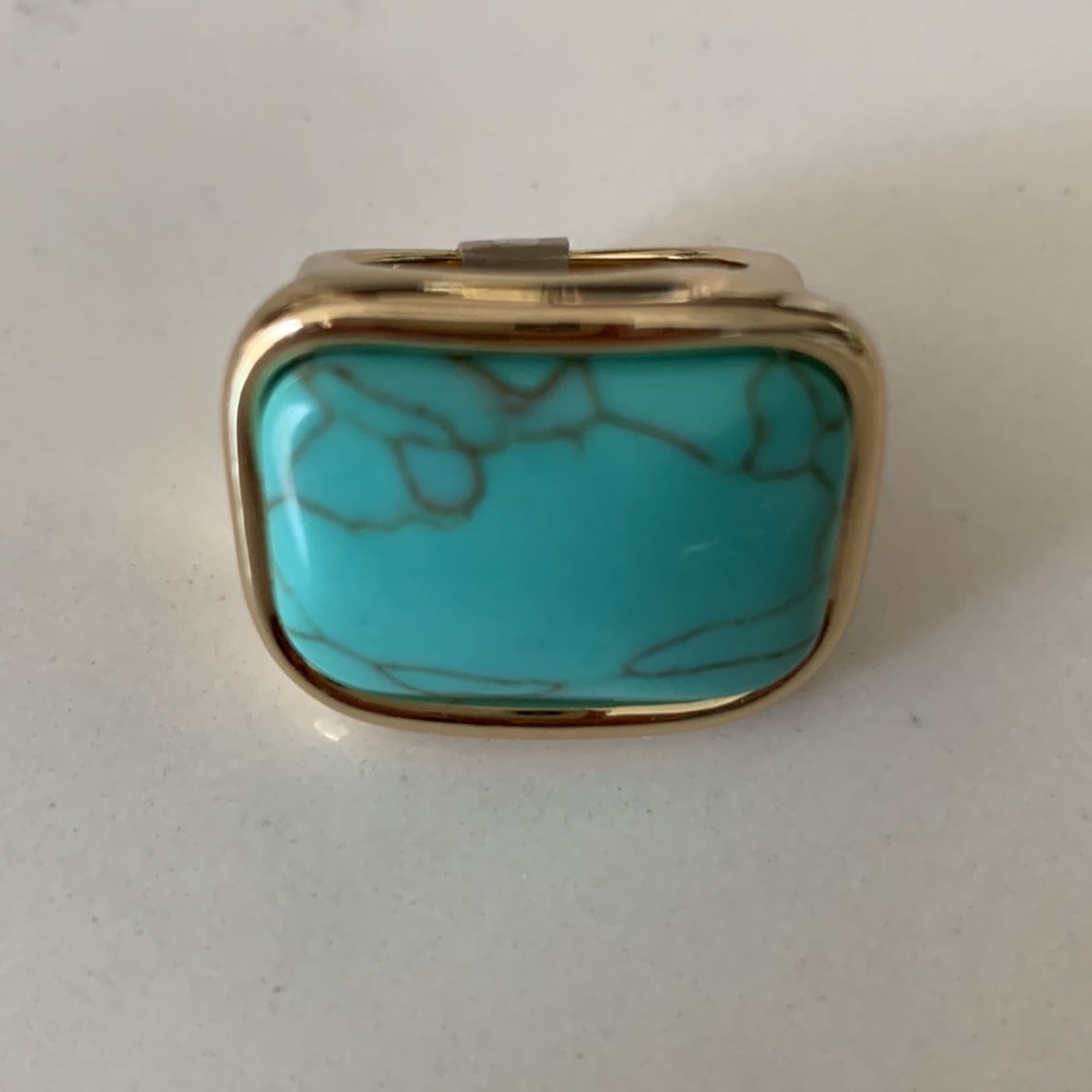 COPY - Aqua hued howlite ring size 8 - Picture 5 of 12